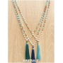 mix beading turquoise rudraksha stone necklaces tassels pendant 3color